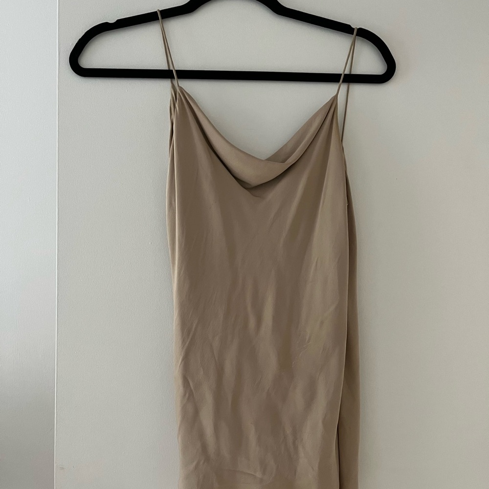 Theory beige cowl neck tank